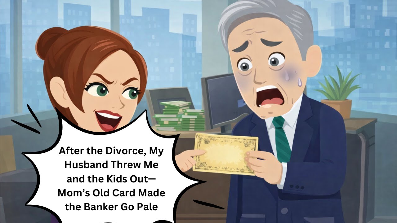 After the Divorce, My Husband Threw Me and the Kids Out—Mom’s Old Card Made the Banker Go Pale