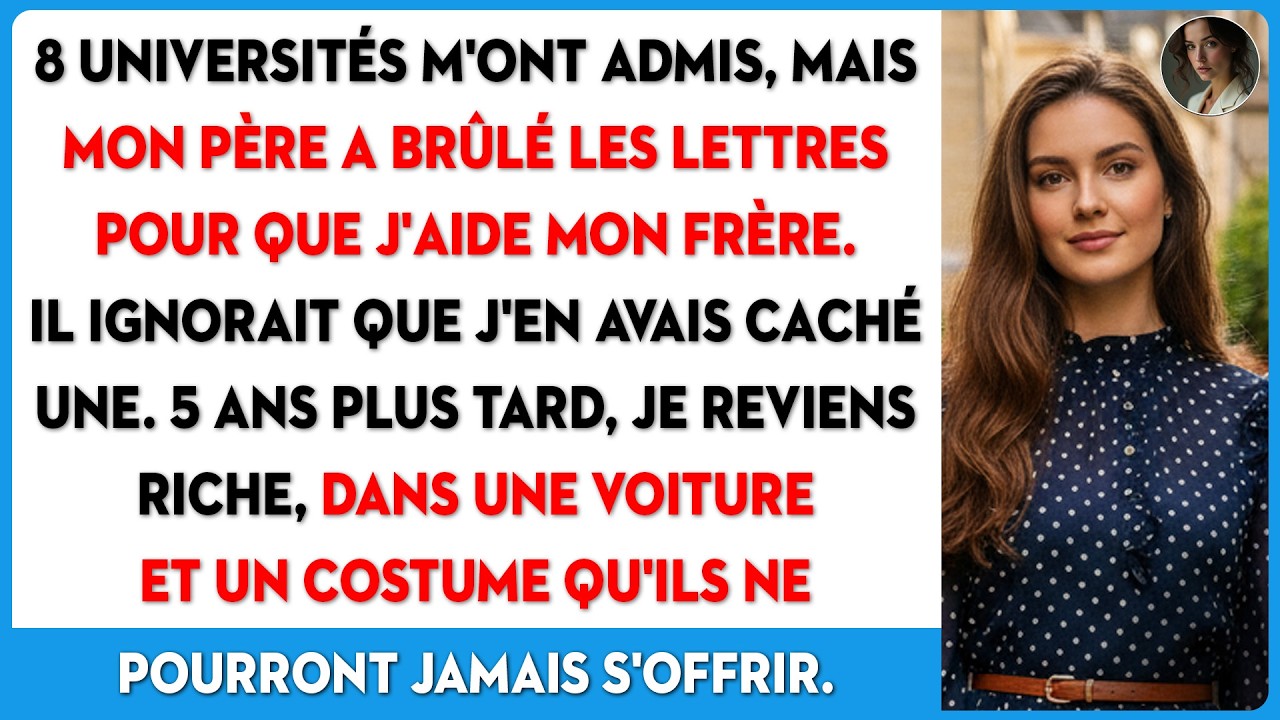 Mes parents ont brûlé mes lettres d'admission — j'en ai gardé une qu'ils n'ont pas trouvée.