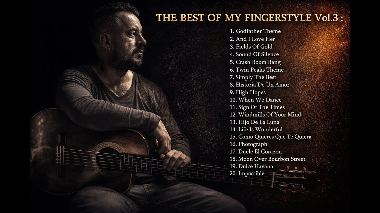 1 HOUR Relaxing Fingerstyle Guitar - The Godfather, Sting, Pink Floyd (Vol. 3) + TABS