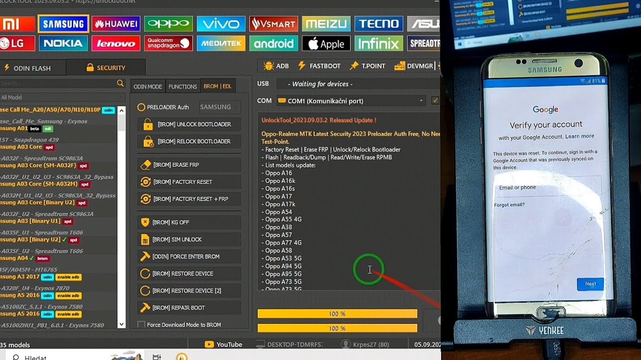 Samsung Galaxy S7 Edge remove FRP with Unlock Tool