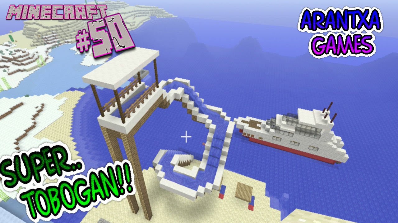 Minecraft Modo Creativo #50 Como hacer un Super Tobogán en espiral