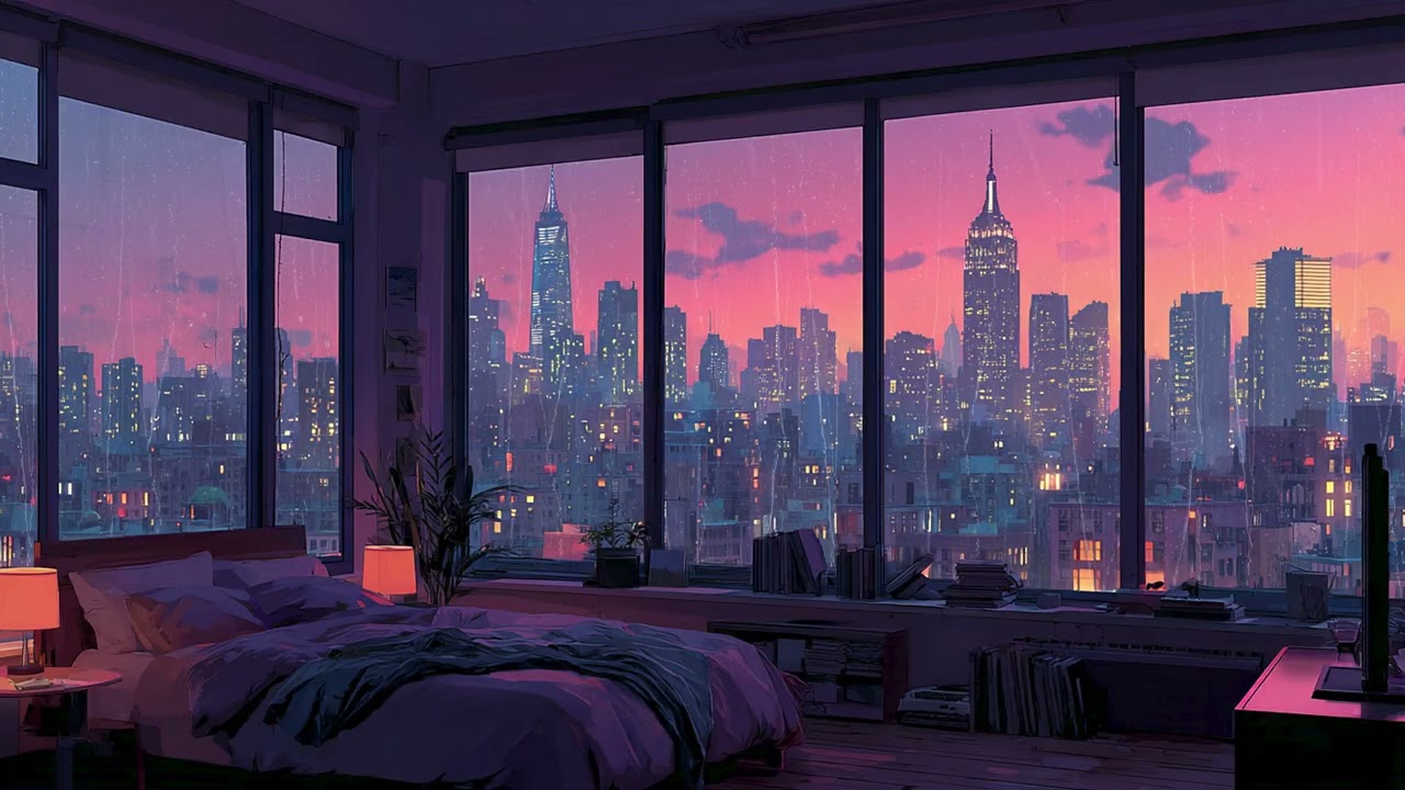 Soothing NYC Rainy Night Urban Ambience for Sleeping Relaxation and Gentle Focus