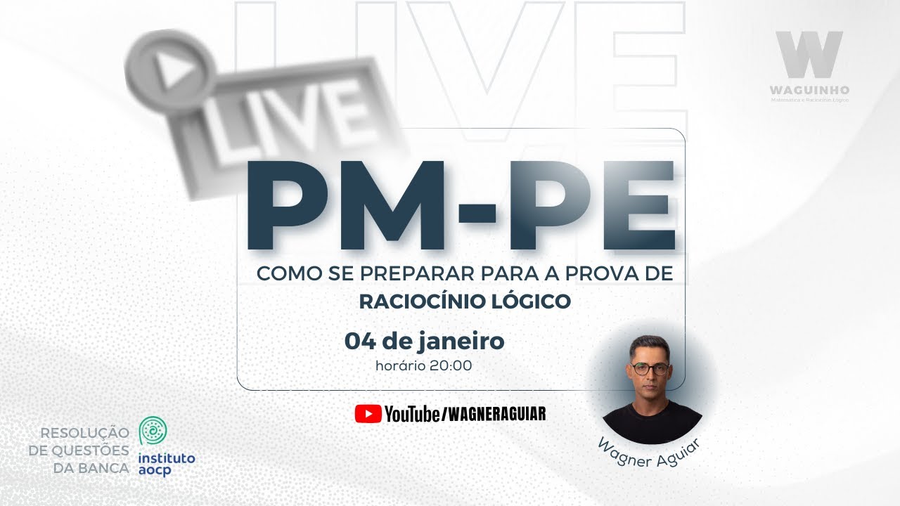 RACIOCÍNIO LÓGICO PM - PE - INSTITUTO AOCP
