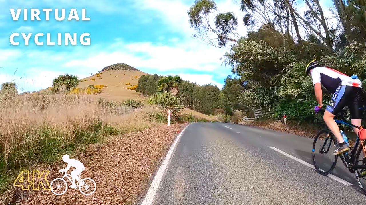 Indoor Cycling Workout Scenery Video With Music | Virtual Bike Ride Otago Peninsula