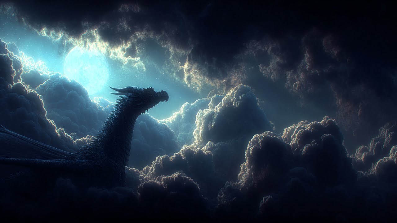 Moonlit Skies 2 | Ethereal Fantasy Dragon Ambience for Calm, Sleep & Night Focus (1 Hour)