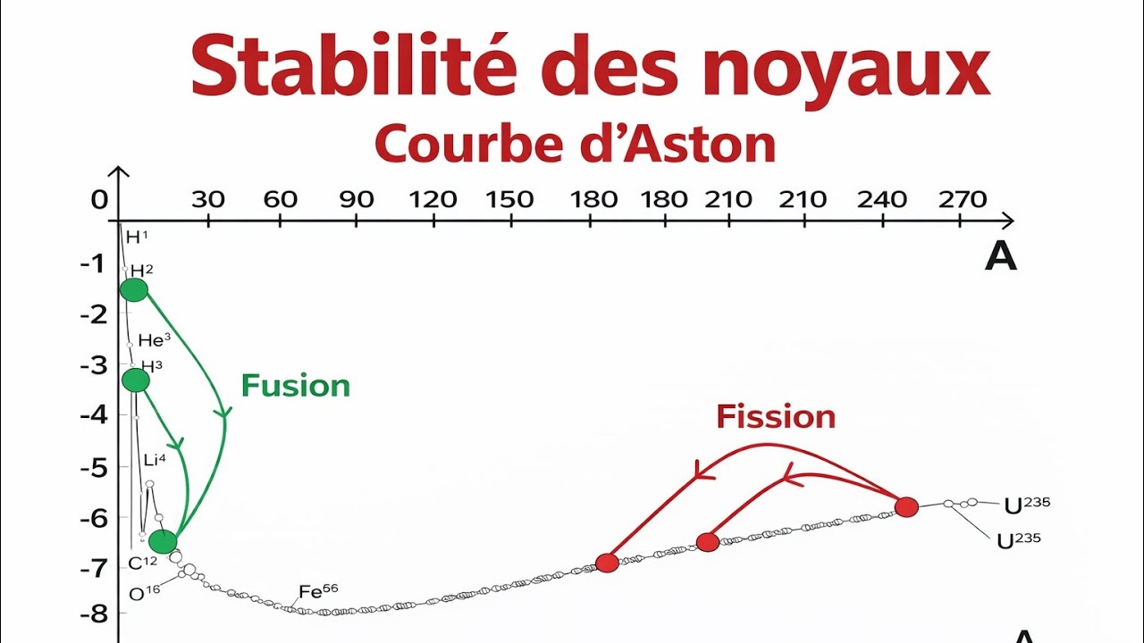Stabilité des noyaux : Courbe d'Aston 
