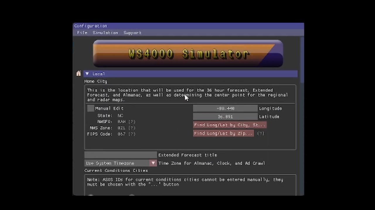 How to Setup Weatherstar 4000 Simulator
