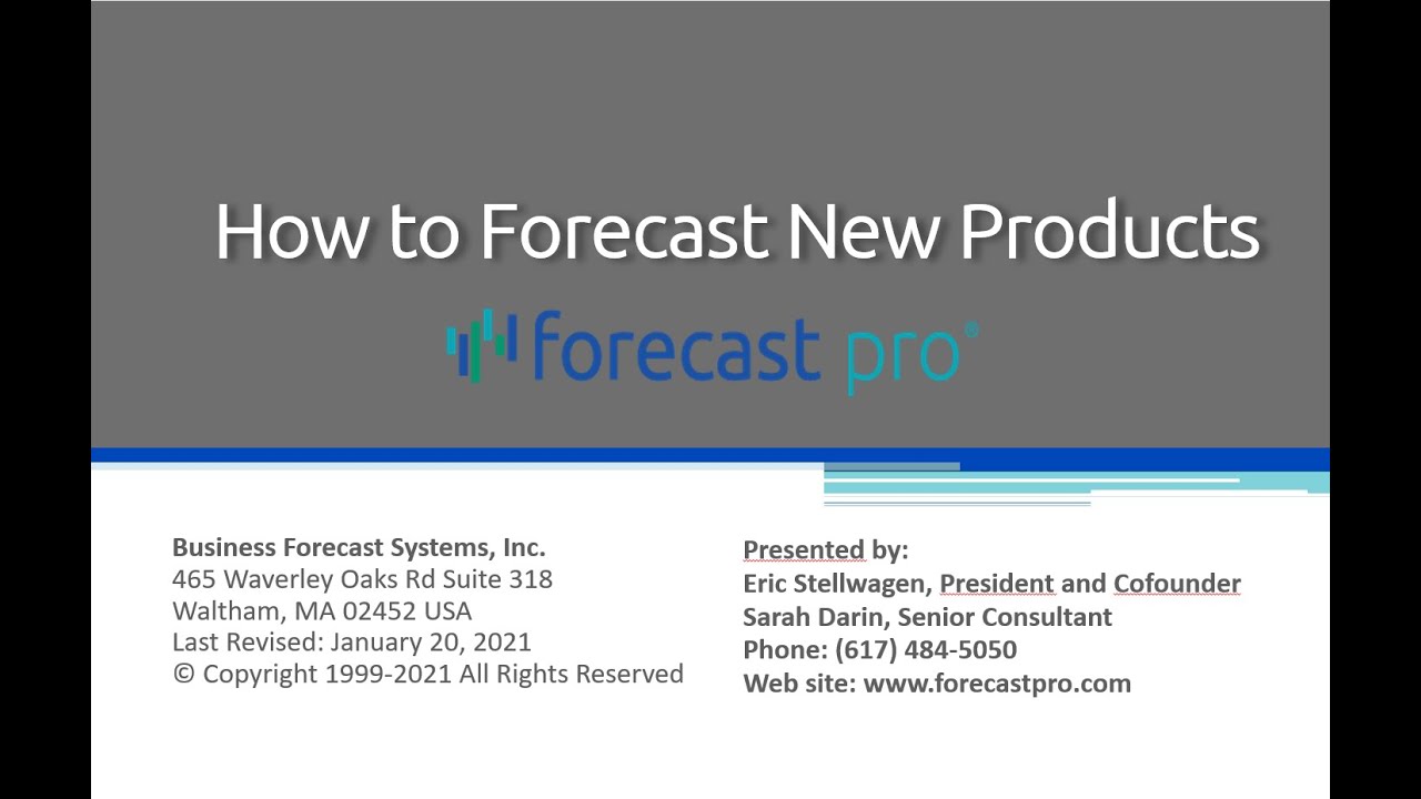 How to Forecast New Products