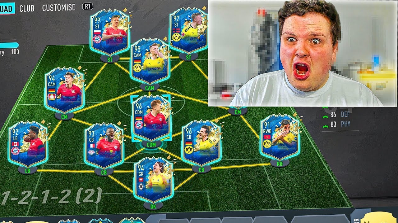 Using a FULL TOTS BUNDESLIGA TEAM on FIFA 20...