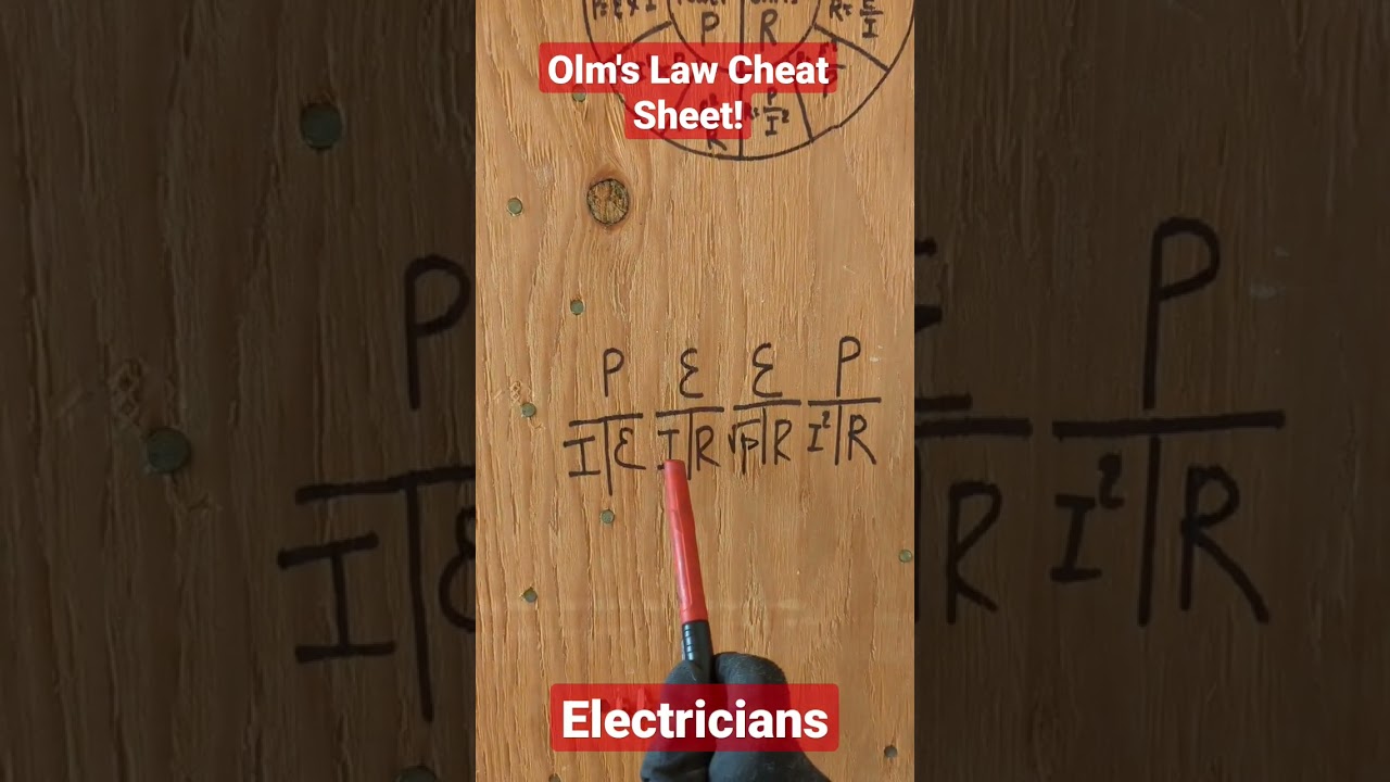 Ohm's Law Cheat Sheet - Electricians