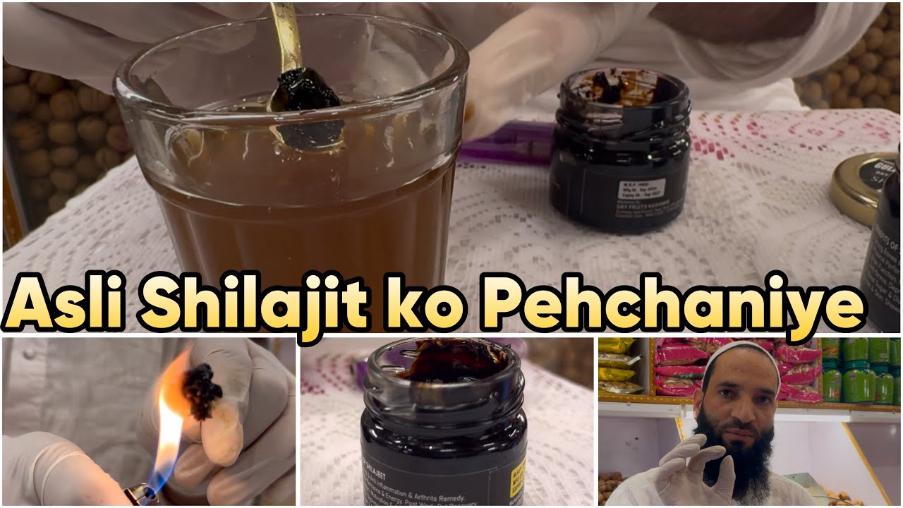असली शिलाजीत की पहचान  Testing Shilajit Purity at Gulzar Bin Akbar Dry Fruits Kashmir