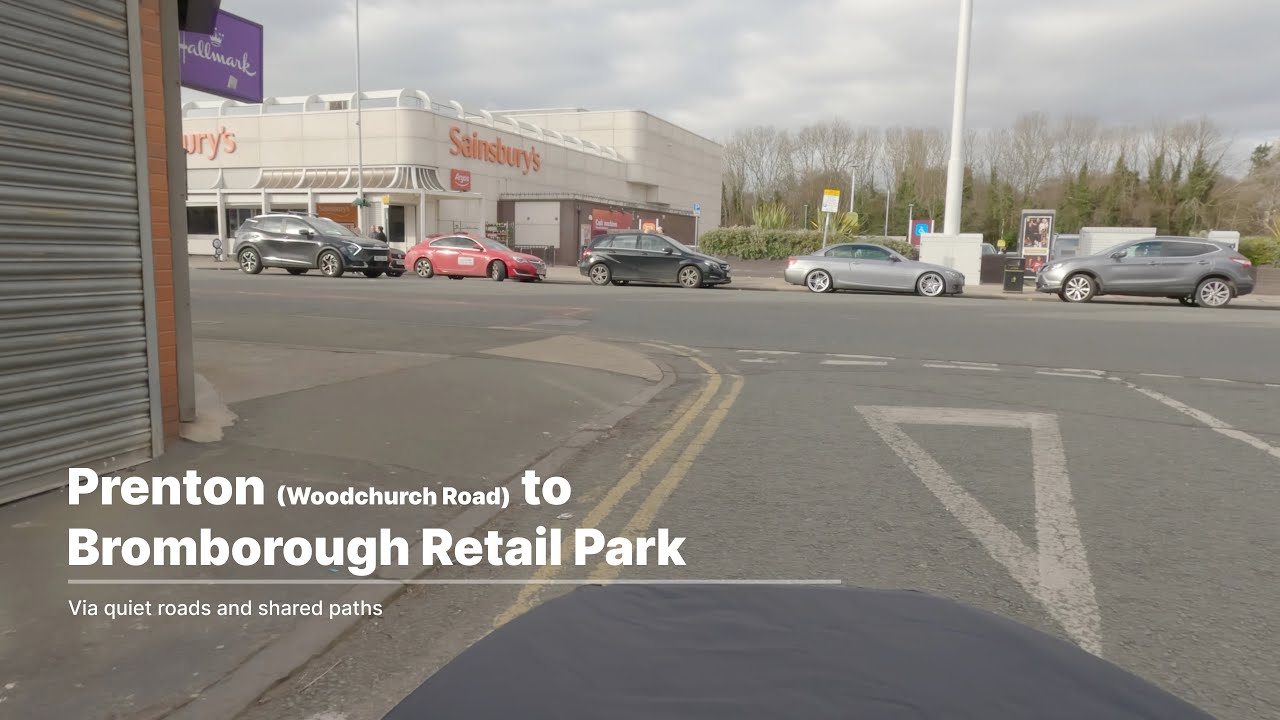 The best way to cycle from Prenton to Bromborough Retail Park