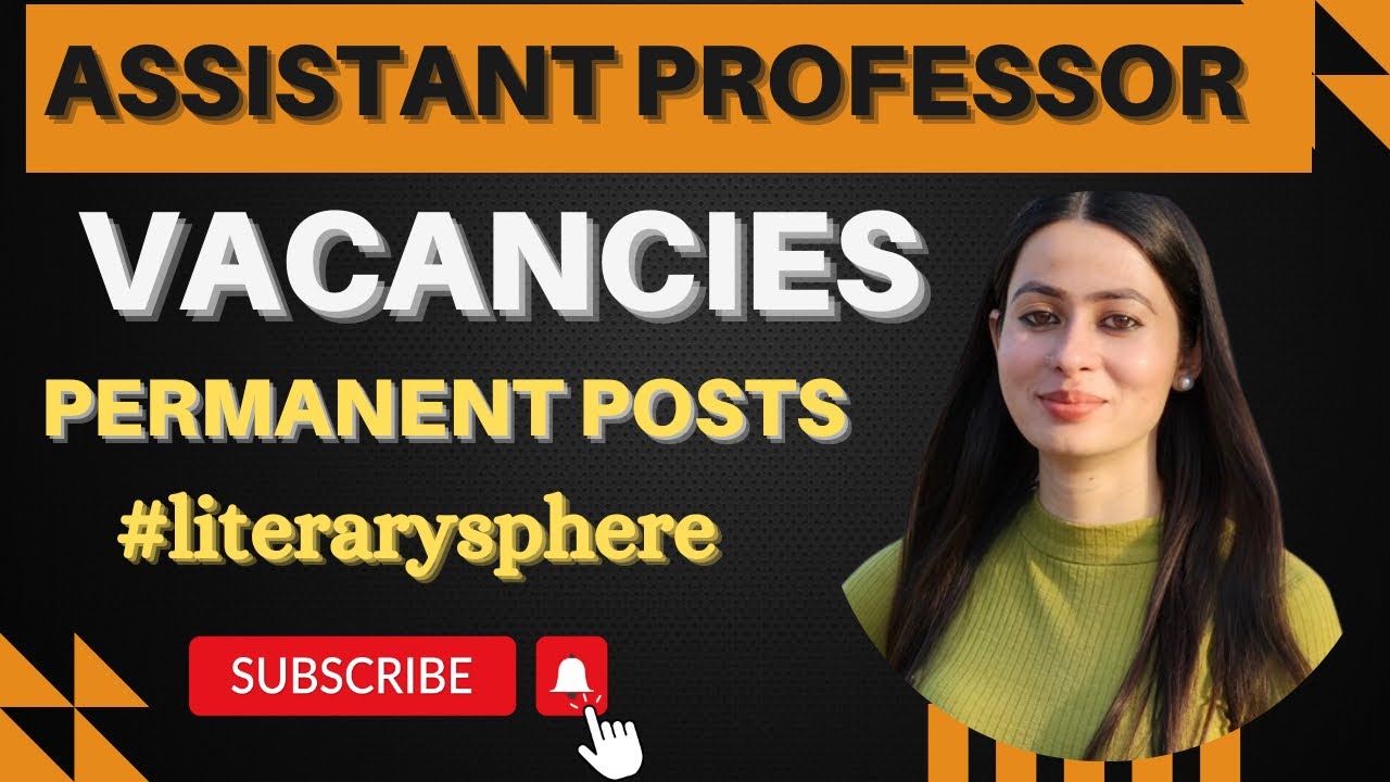 Job opportunity: assistant professor permanent vacancies