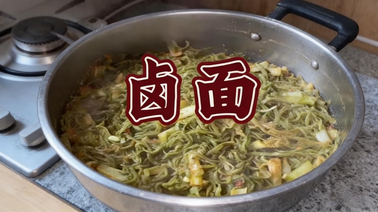小馬今天用菠菜汁和麵做了鹵面Xiaoma made braised noodles with spinach juice and noodles today#food #china #cooking