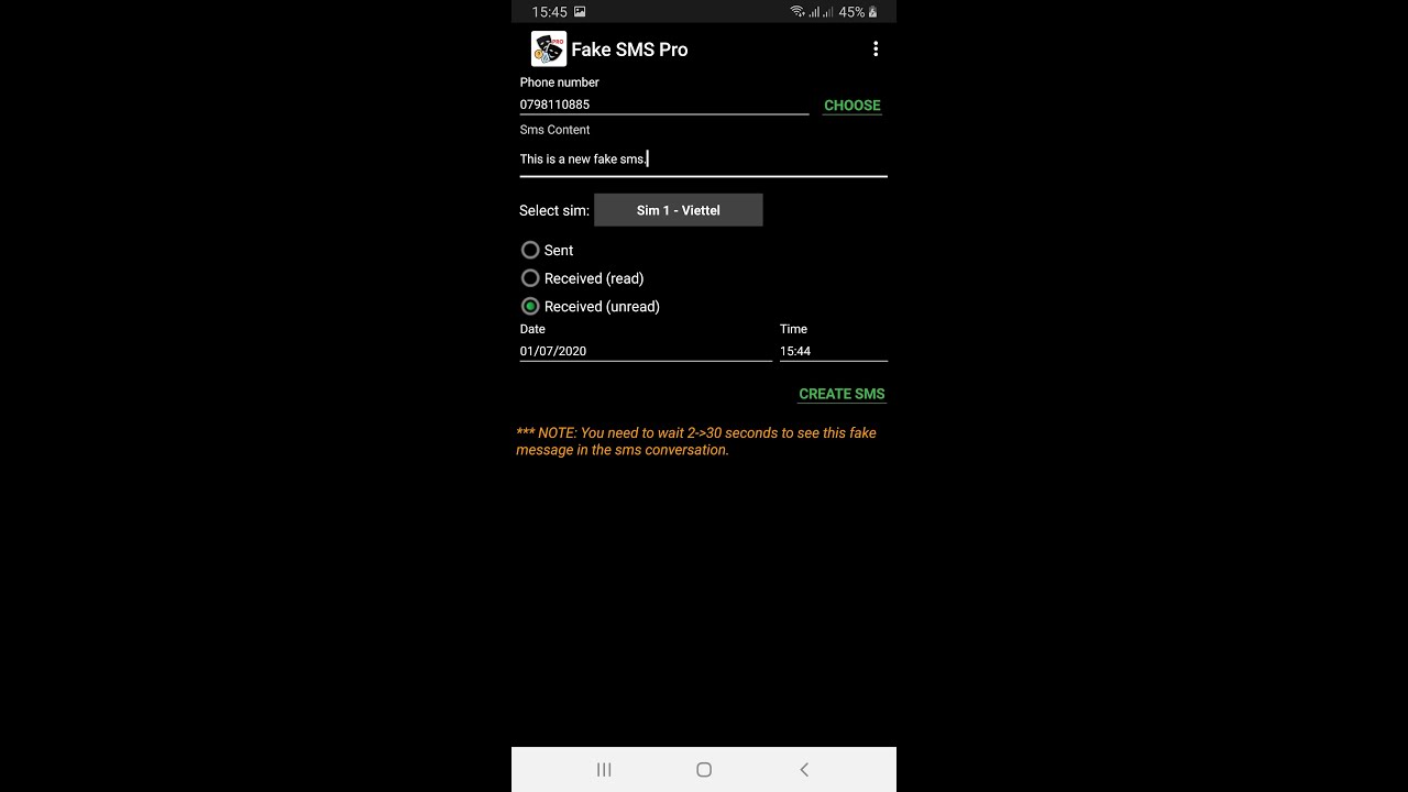 Fake SMS Pro