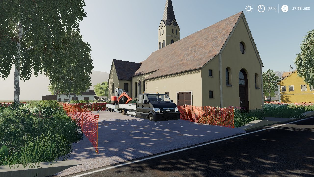 FS19 PUBLIC WORK WITH KUBOTA KX713 , PUBLIC WORK ON SMALL TOWN TP