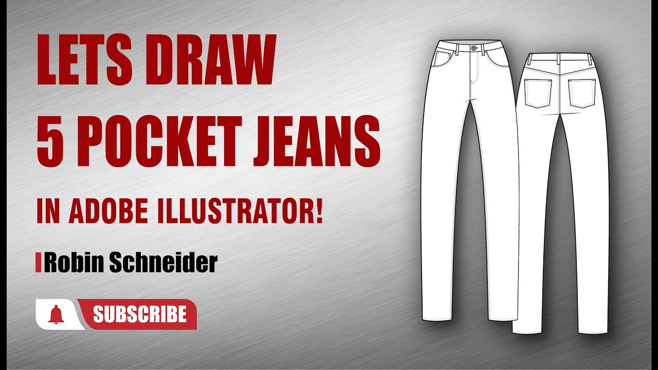 How to Draw 5-Pocket Jeans in Adobe Illustrator – Fashion Flat Tutorial🔗 Watch it here