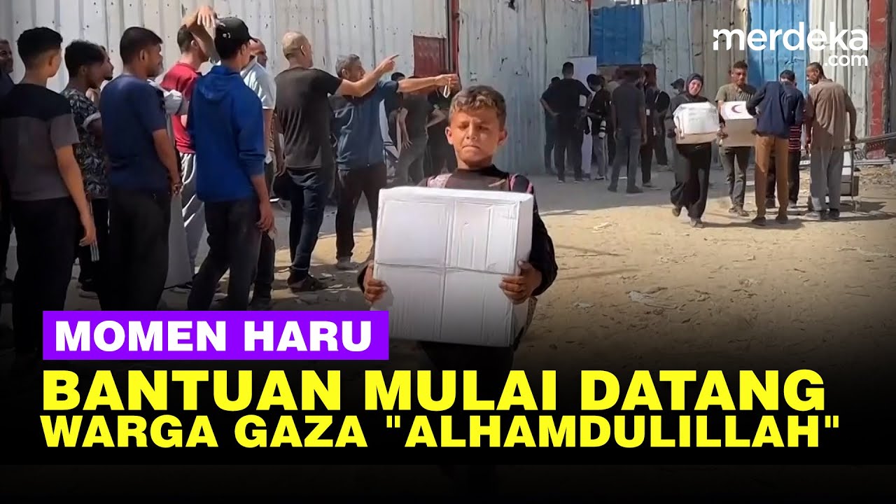 Momen Haru Warga Gaza, Bantuan Mulai Datang Selama Diserang Israel: Alhamdulillah