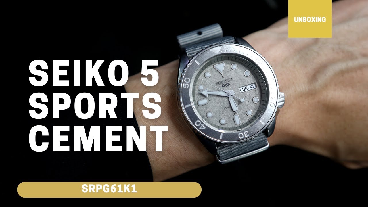 Unboxing Seiko 5 Sports Cement SRPG61 SRPG61K1