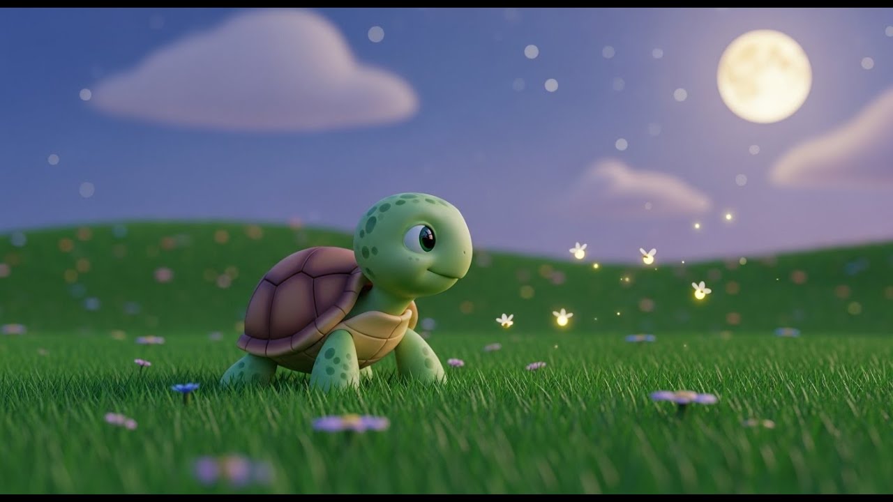 Tina Turtle’s Peaceful Walk 🌼🌙 | Calm Turtle Song for Kids | Nursery Rhymes & Songs for Children
