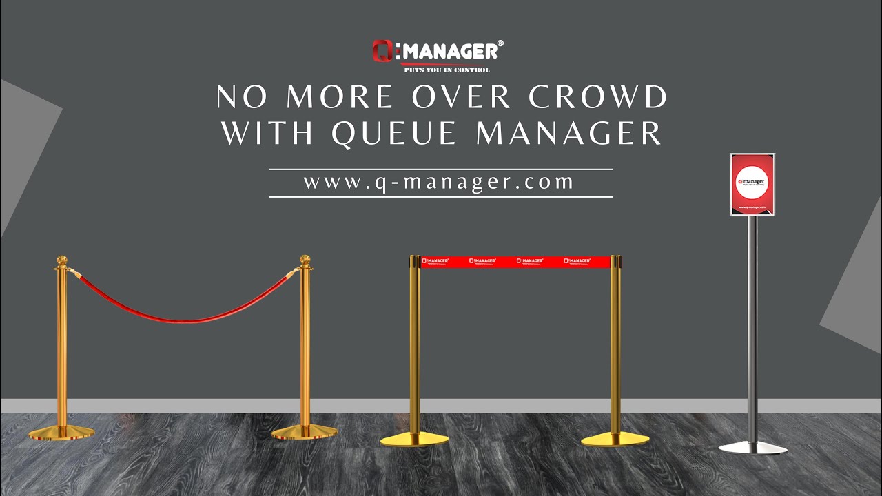 Crowd cantrol system by Q-manager | queue manager | rope post | belt crowd barrier