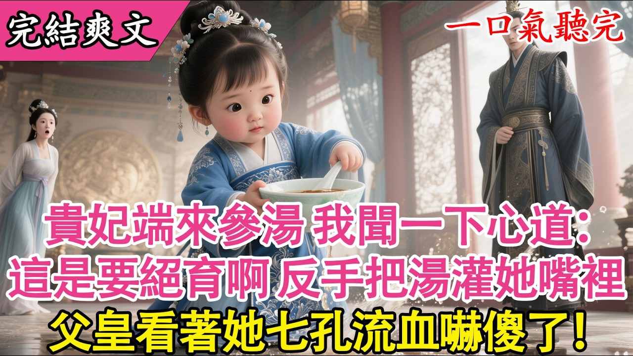 【完結小說】綠茶貴妃端來參湯？我聞了一下心道：【這是要絕育啊】，反手把湯灌進她嘴裡，父皇看著她七孔流血嚇傻了！#讀心術#萌娃#心聲#驗毒#化學博士#鶴頂紅#綠茶陷害#當場揭穿