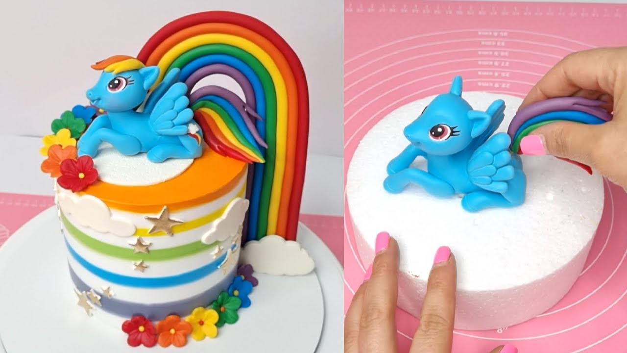Rainbow Little Pony cake topper tutorial 🌈: You can make it just as beautiful