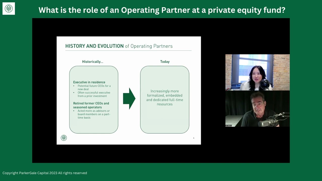 What is the role of an Operating Partner at a private equity fund?