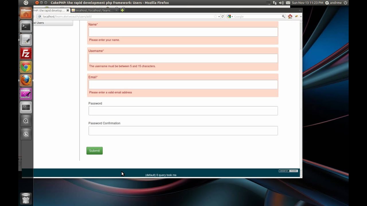 Cakephp 2.0 Auth Component Tutorial