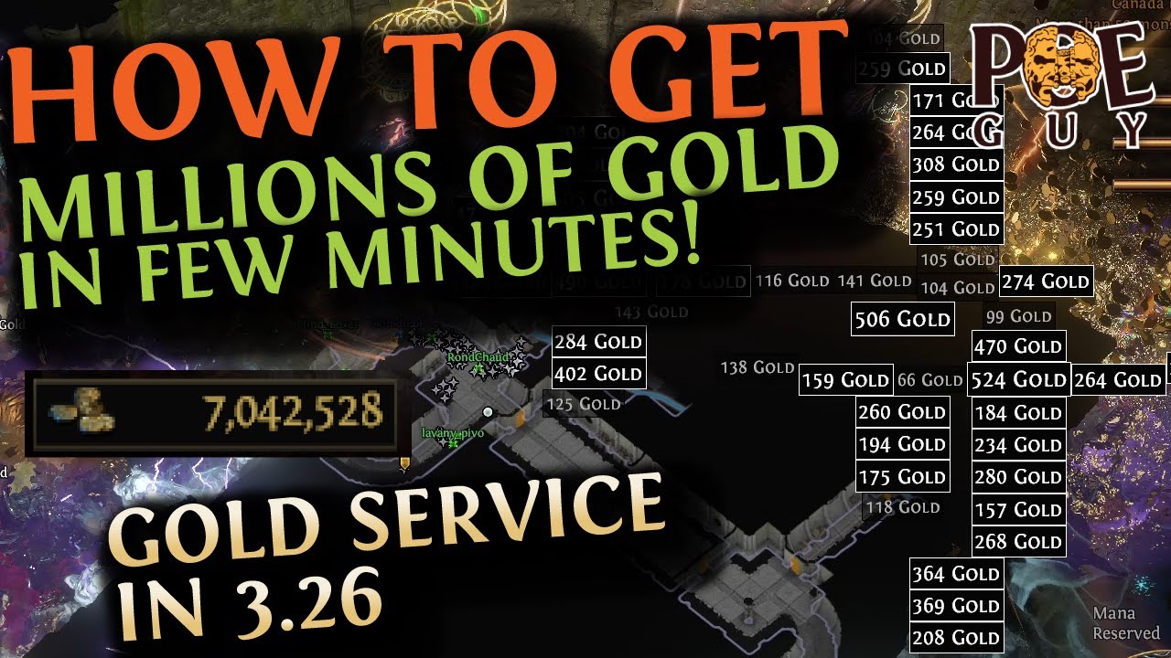 Poe 3.26 - GET A LOT OF GOLD FAST: GOLD SERVICE EXPLAINED + FULL SHOWCASE.