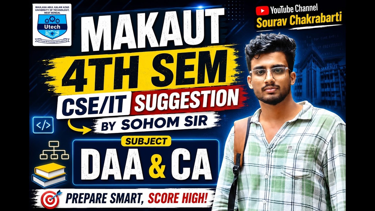 🚨MAKAUT 4TH Sem CSE/IT FINAL SUGGESTION for EVEN SEMESTER by SOHOM SIR !😱Don't Skip ❌ #makaut