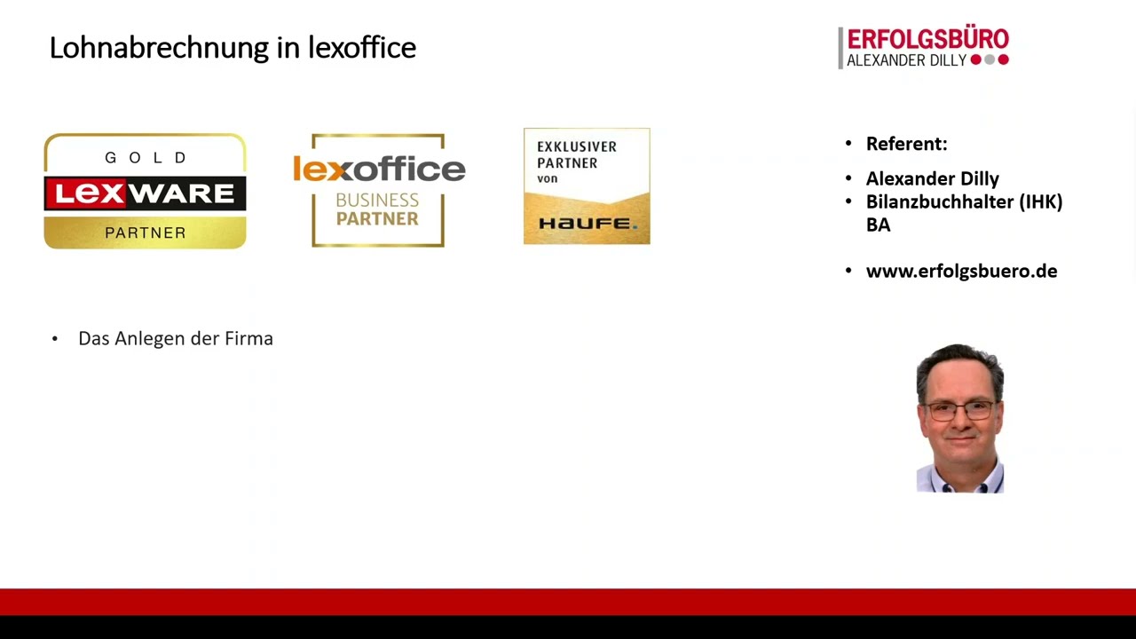 #lexwareOffice  starten mit der Lohnabrechnung die Firmenstammdaten