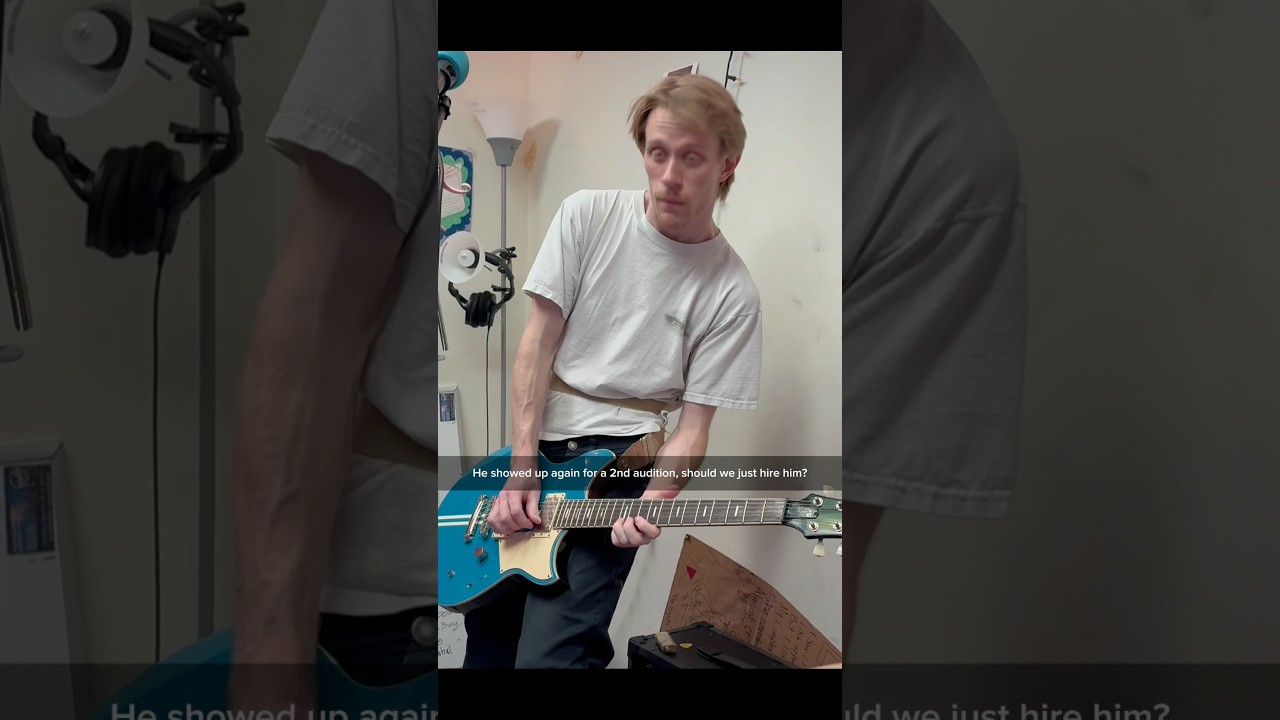 He&rsquo;s back again, would you hire him? #band #memes #indie #rock #viral #shorts #guitar #lol #wtf