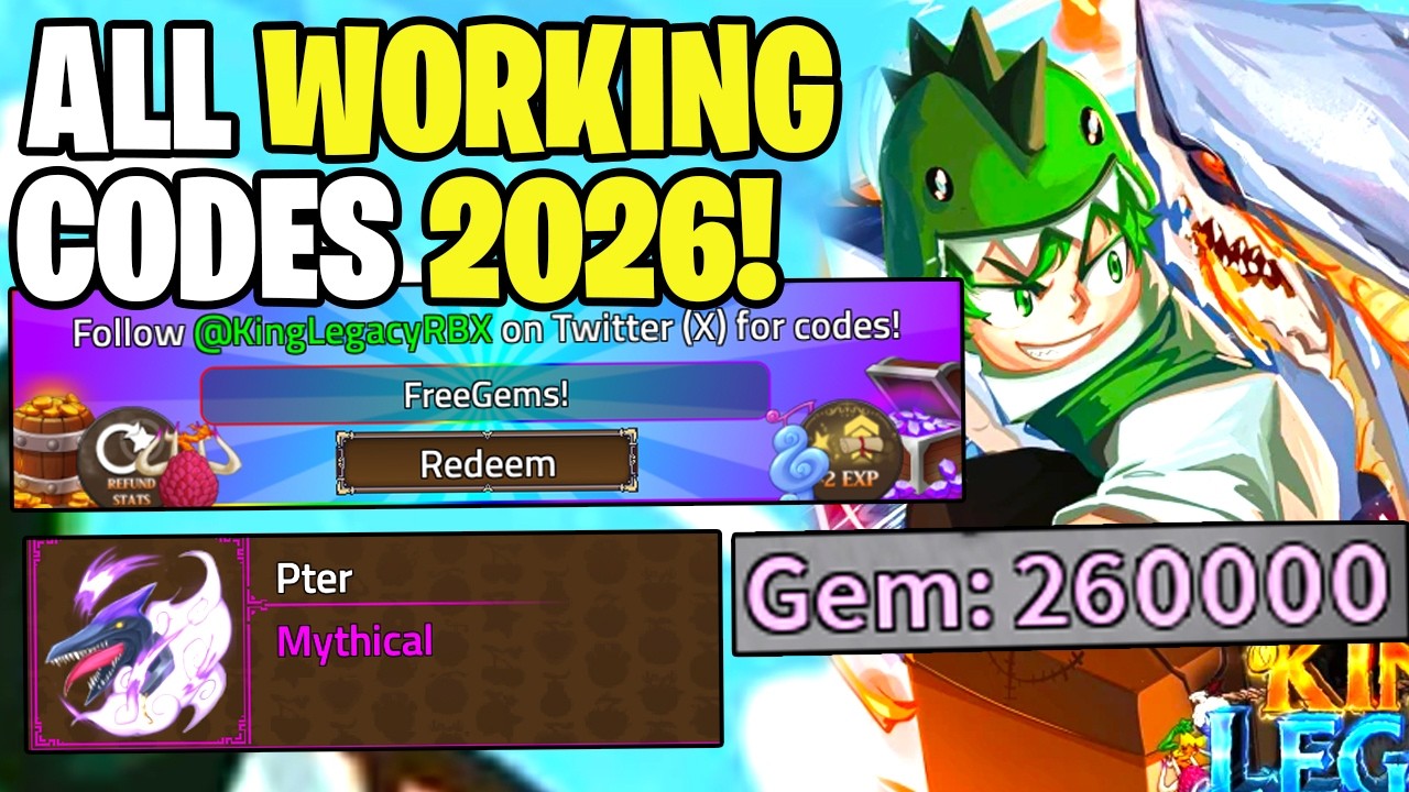 *NEW* ALL WORKING CODES FOR KING LEGACY IN 2026! ROBLOX KING LEGACY CODES