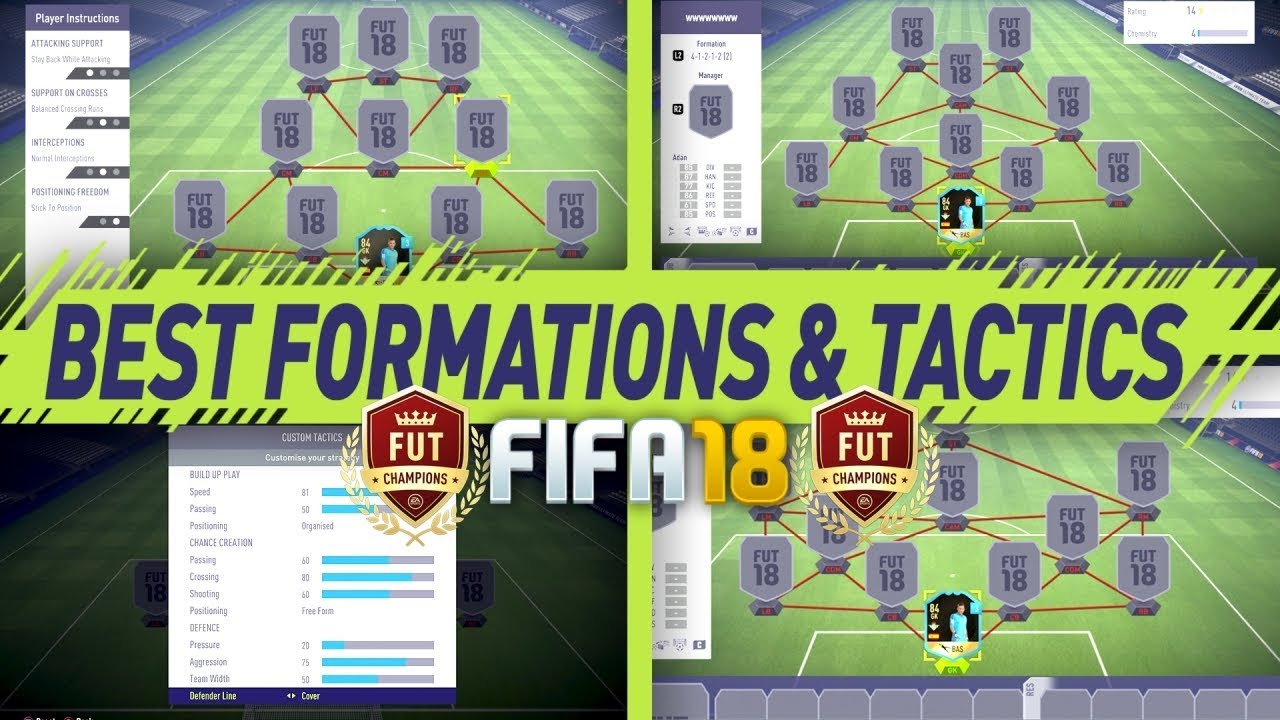 FIFA 18 FUT CHAMPIONS - TOP 3 FORMATIONS & TACTICS TO USE TUTORIAL! MOST EFFECTIVE TIPS & TRICKS