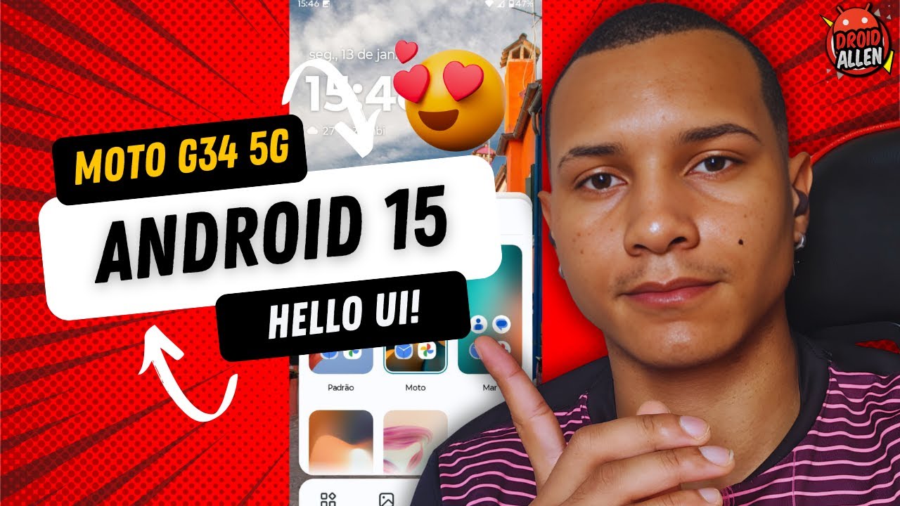 🚨MOTO G34 5G RODANDO O NOVO ANDROID 15 COM HELLO UI (soak test)📱