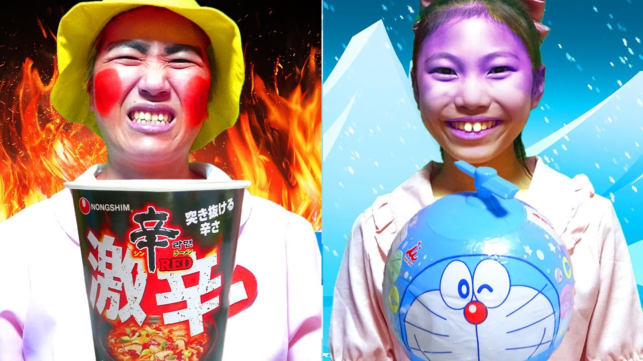 みこちゃんきらこ24時間「寒い」VS「熱い」対決　食べすぎ注意！夏の食べ物と冬の食べ物どっちが良い？Hot vs Cold Challenge