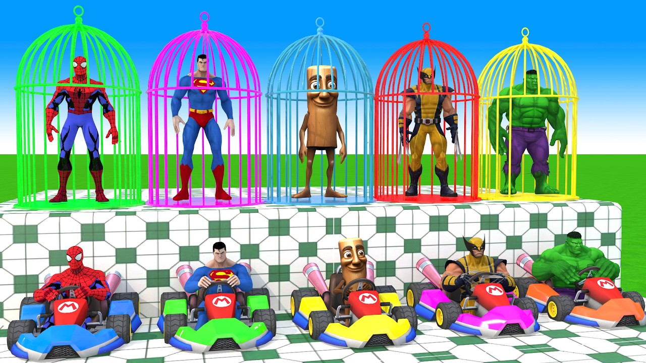 Long Slide Game with Cow Elephant Gorilla Hippopotamus Tiger 3d Animal Game Funny 3d Animals