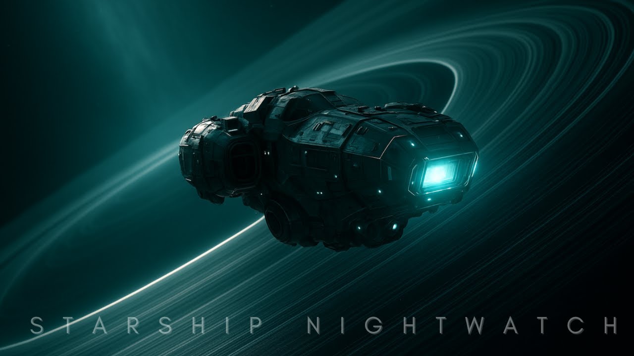 Starship Night Watch | Drifting by the Ring | Sci-Fi Ambient Music for Relaxation & Studying