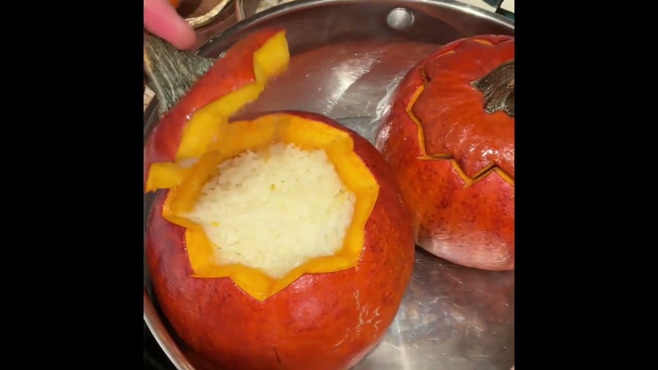 Ghapama,Xapama,dish with dry fruits,rice,and pumpkin 