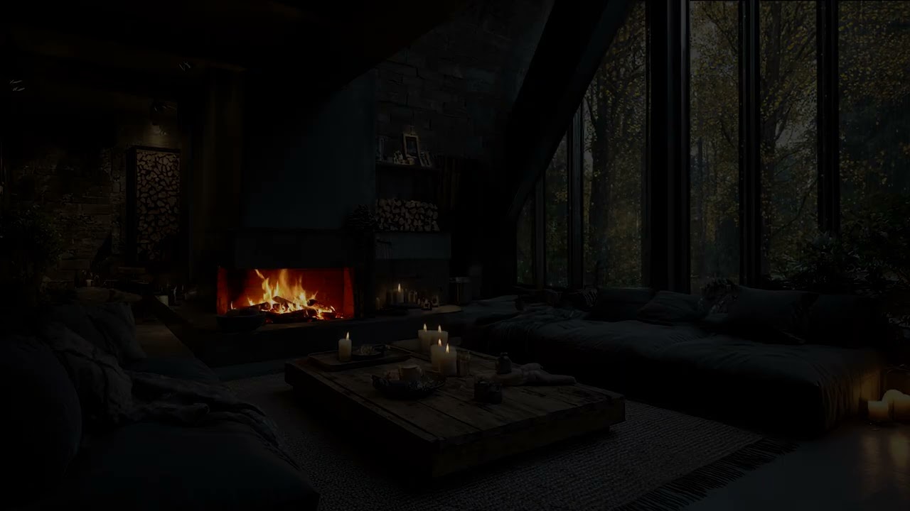 Soothing Rain Falling on a Glass Window | Cozy Rainy Afternoon Nature Ambience for Relaxing