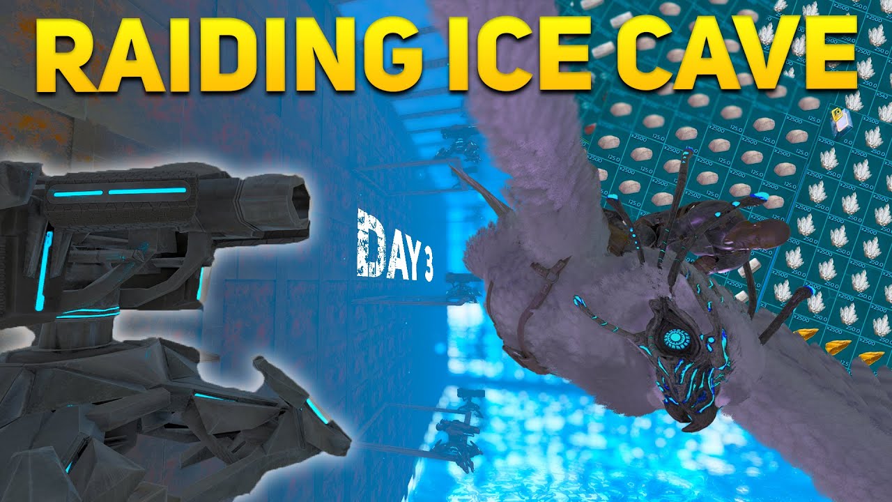 Cheese Raiding The Crystal Isles Ice Cave - ARK PvP
