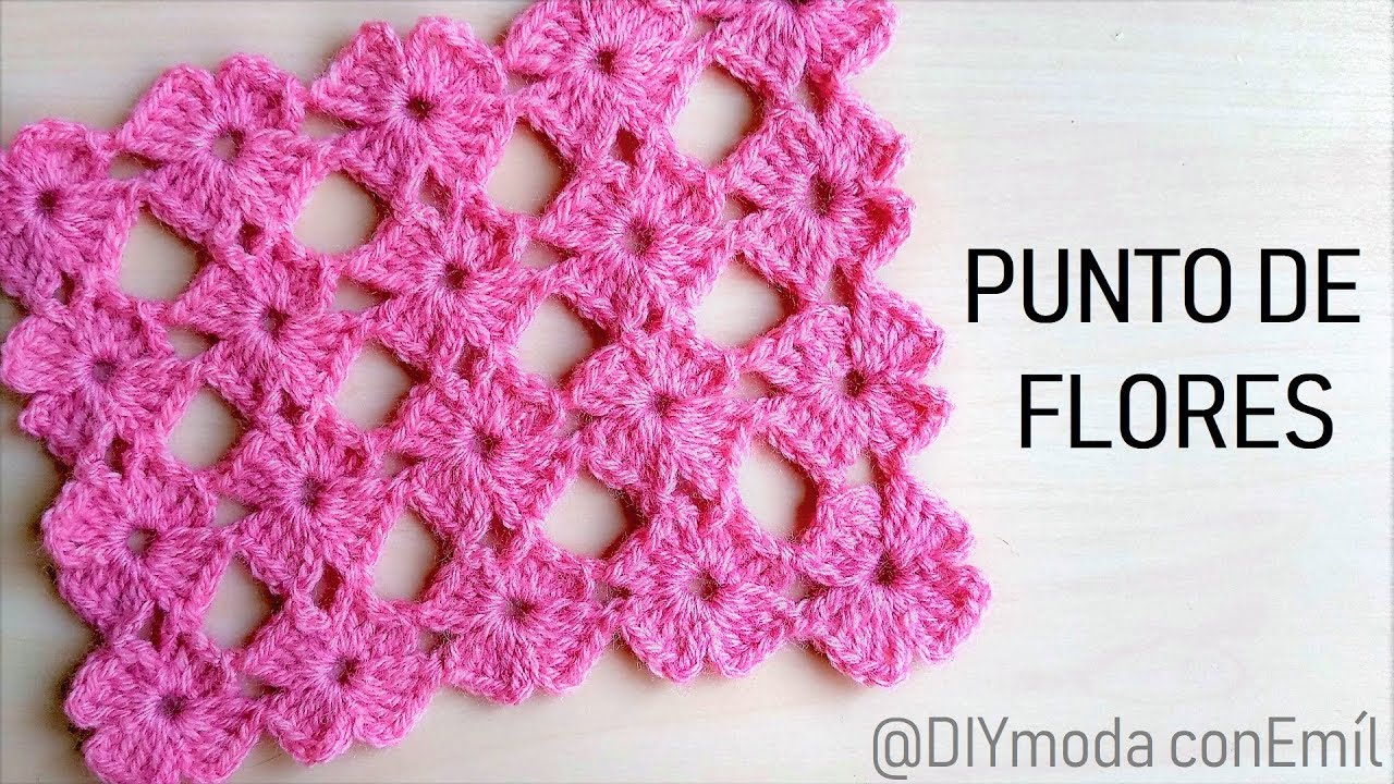 Cómo tejer punto de flores a crochet paso a paso