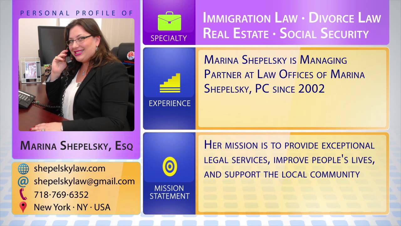 Marina Shepelsky, Esq - Professional Video Profile 30 sec