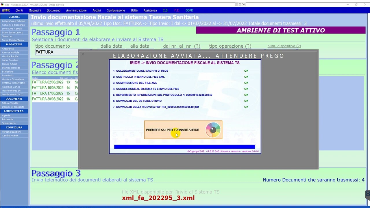 IRIDE - Sistema TS invio documenti detraibili