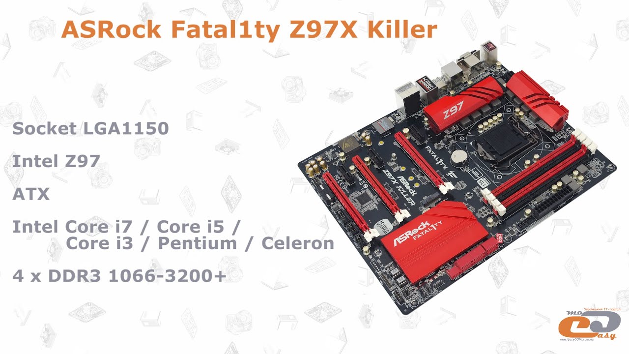 ASRock Fatal1ty Z97X Killer видео обзор материнской платы