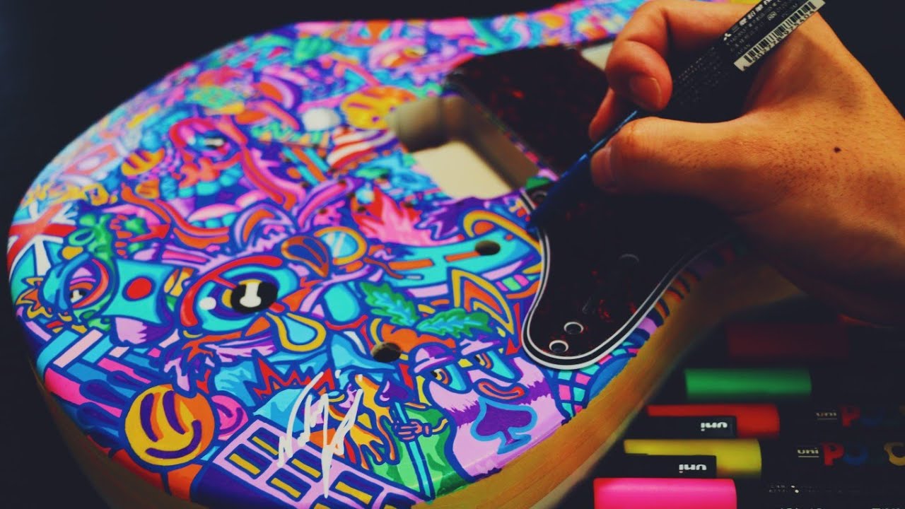 ＃guitar#doodle#art        My First Custom Guitar（Sooo Cool）