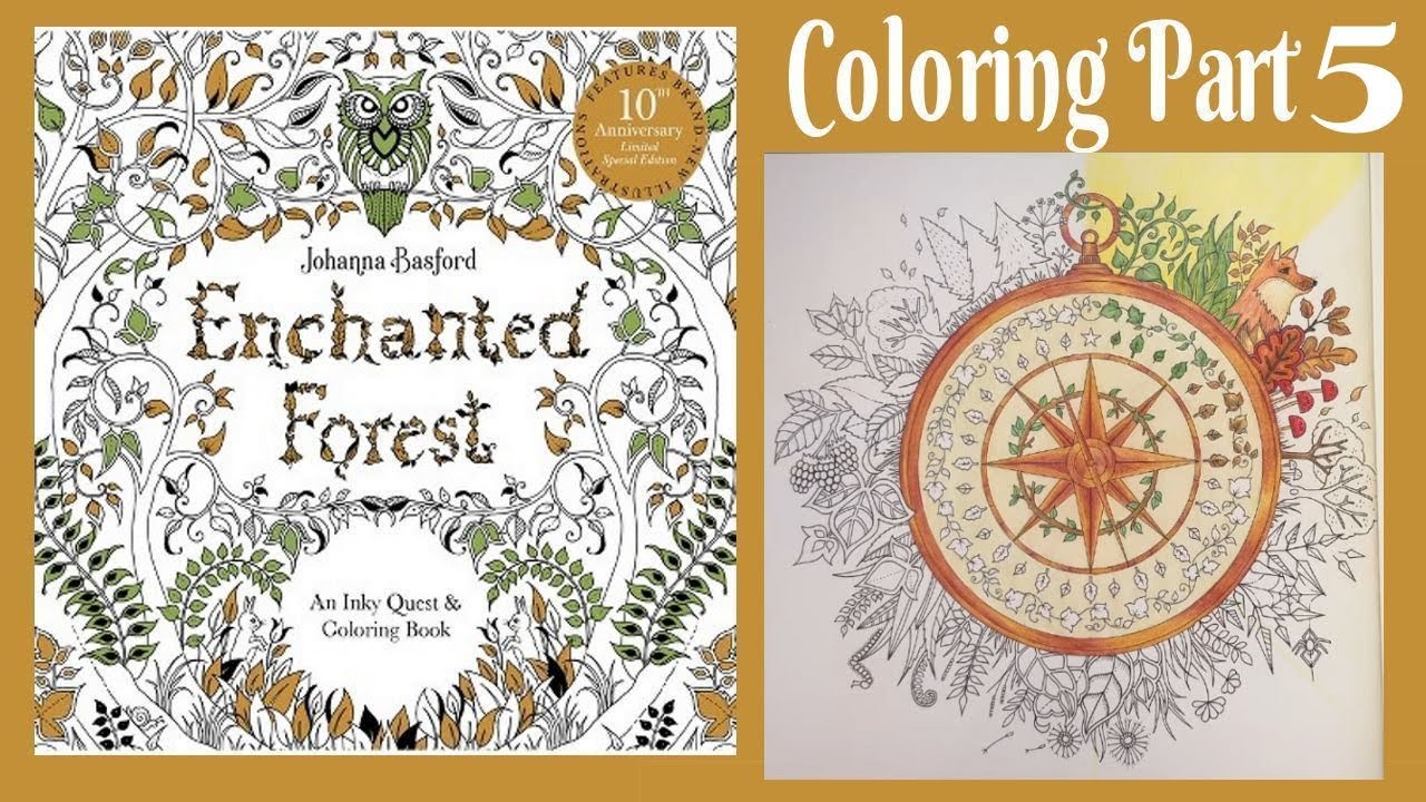 Coloring a Compass from Johanna Basfords Enchanted Forest Part 5