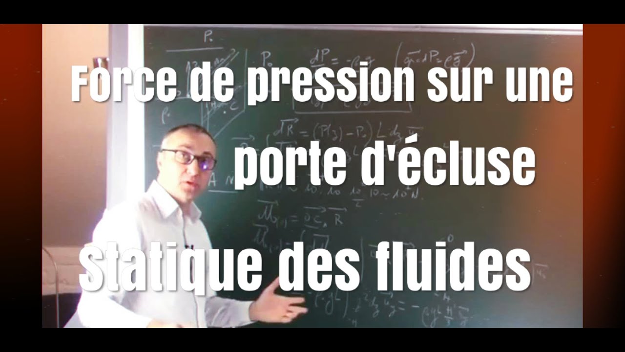 Résultante des forces de pression sur une porte d'écluse/centre de poussée