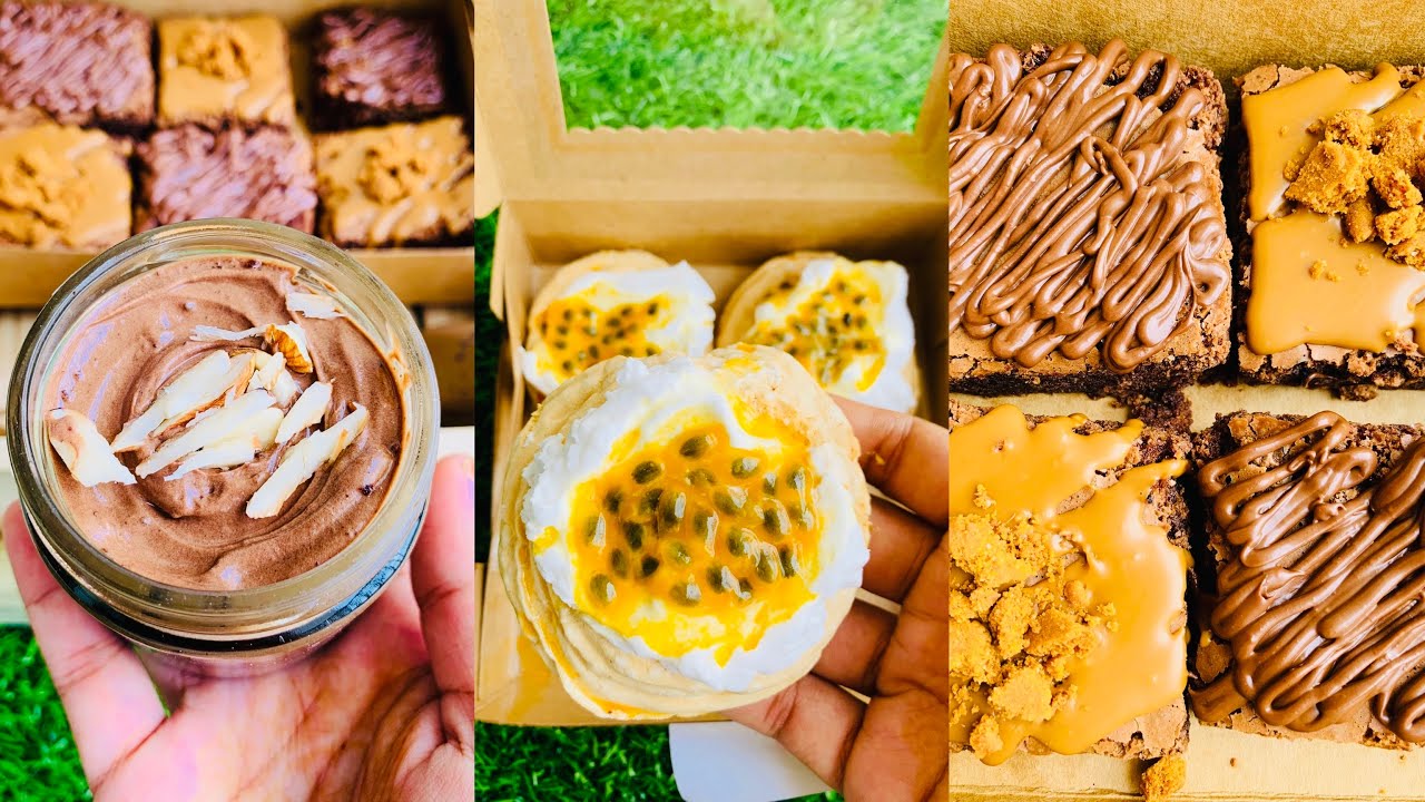 🔅Chocolate Brownie | Lotus Biscoff | Sitaphal Cream | Passion Fruit Pavlova #mallufoodstories #food